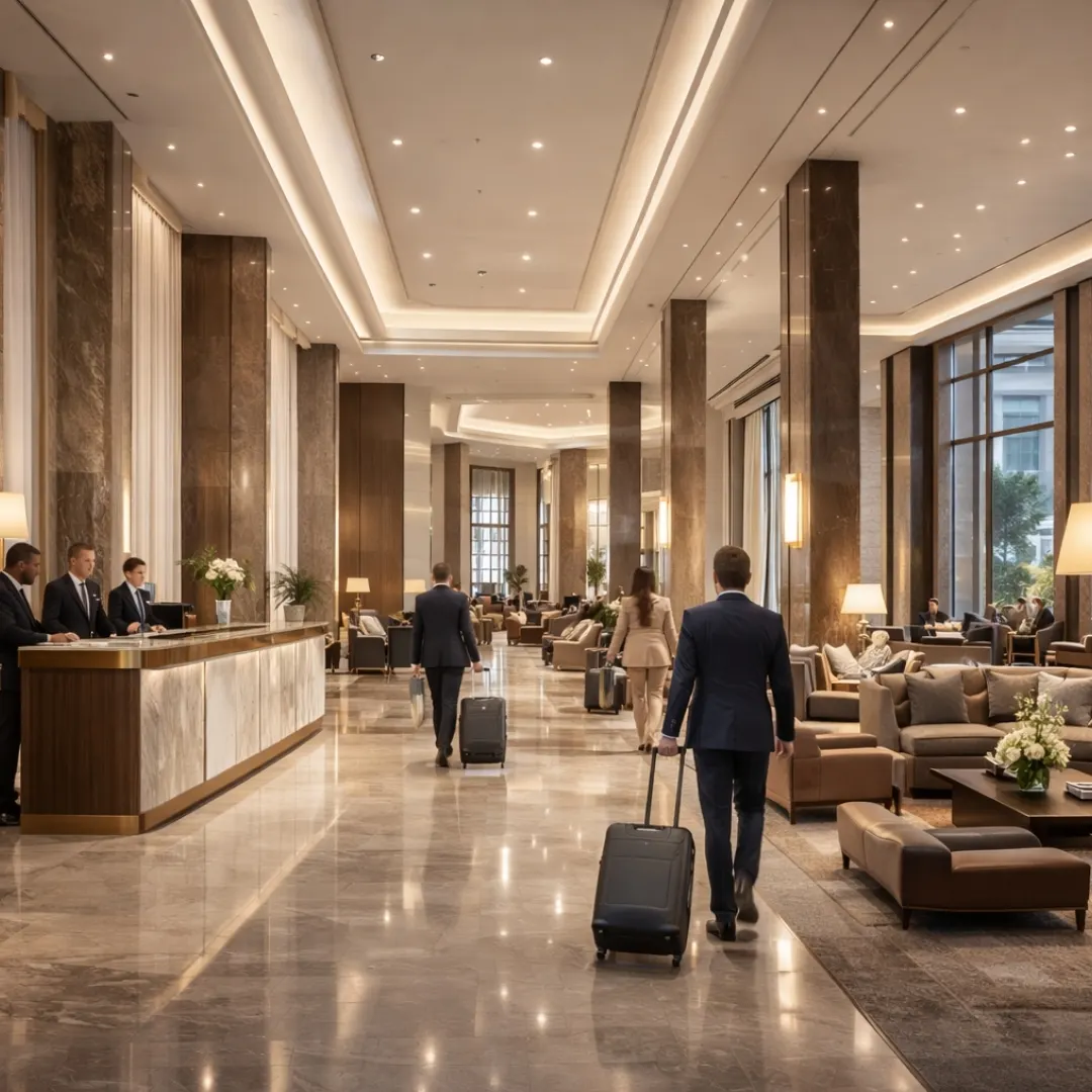 Corporate hotel booking being coordinated