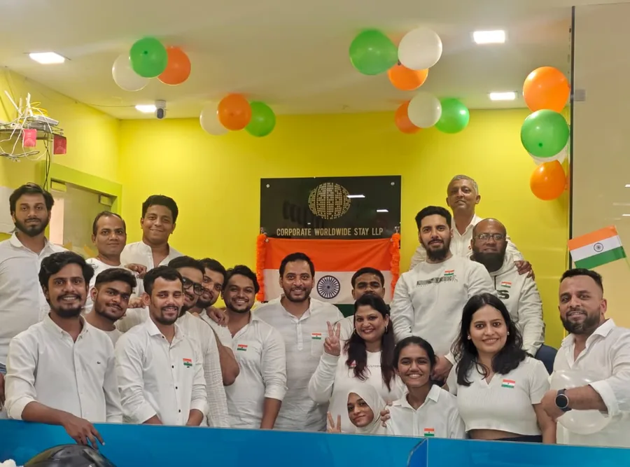 The CWS team gathered for an Independence Day celebration under tricolour balloons